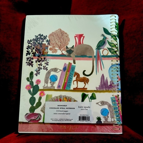 Kate spade New York Bookshelf colorful spiral Notebook animals plants - Picture 1 of 8